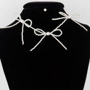 Triple Pearl Ribbon Necklace